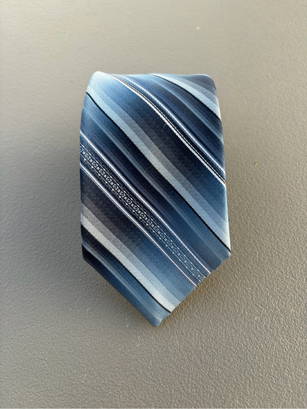 Vintage Johnny Carson Blue Striped Men's Tie